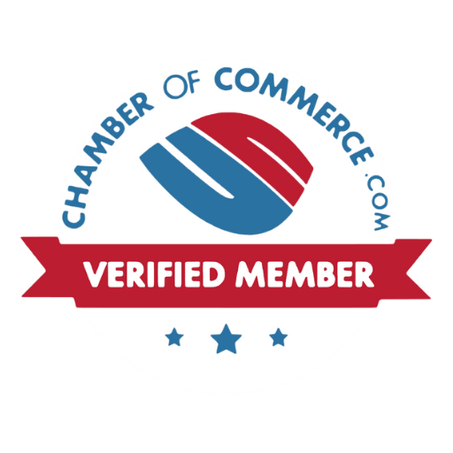 Verified Member Chamber of Commerce badge with red ribbon and stars