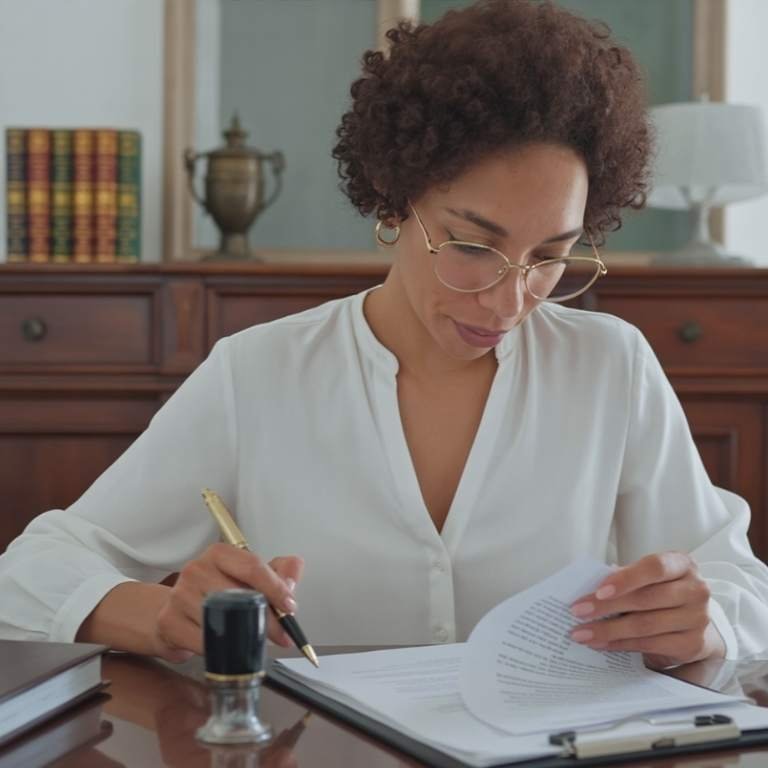 Florida notary reviewing a document carefully before completing a notarization